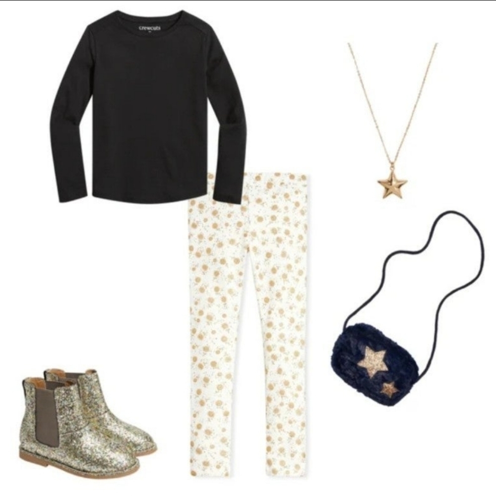 J. Crew Crewcuts Girls' Faux-fur Glitter Star Bag NWT